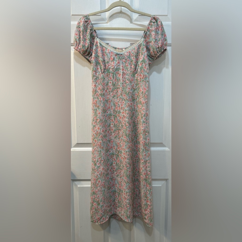 NWT Monteau Micro Floral Babydoll Dress Sz S Coquette Fairy Romantic Cottage Y2K